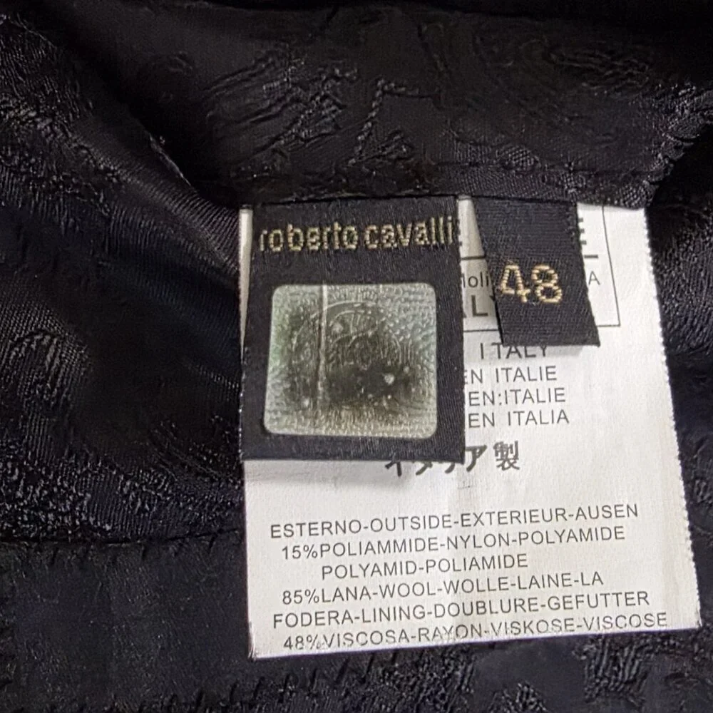 Just Cavalli Coat Men's IT 48 /US XXL Multicolor Fibers 3B Single Vent FLAWS